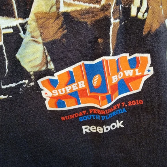 Rare 2010 Reebok Super Bowl XLIV The Who Halftime Show Graphic T-Shirt Mens 2XL - Picture 5 of 7